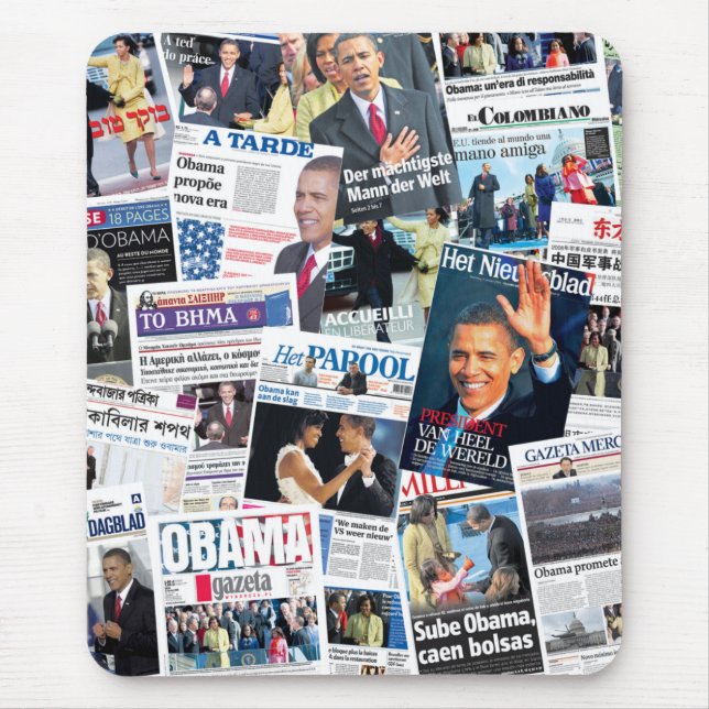Obama Inauguration International Front Pages Mouse Pad (Front)