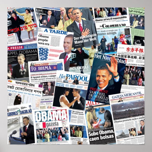 Obama Inauguration International Newspaper Poster (Front)