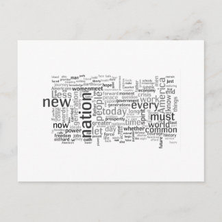 Obama Inauguration Speech Tagcloud Postcard