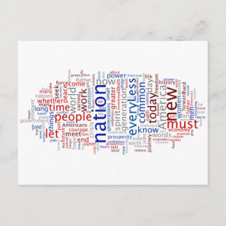 Obama Inauguration Speech Tagcloud Postcard