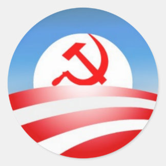 Obama is a communist classic round sticker