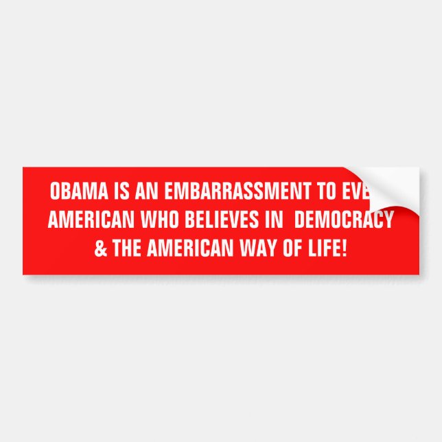 OBAMA IS AN EMBARRASSMENT TO EVERY AMERICAN WHO... BUMPER STICKER (Front)