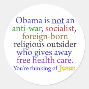 Obama & Jesus Classic Round Sticker