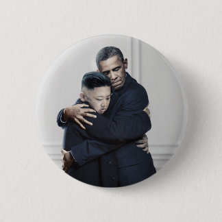 Obama Kim Jong Un North Korea Love 6 Cm Round Badge