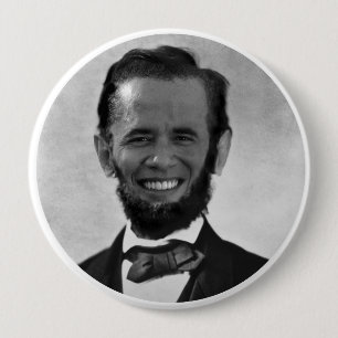 OBAMA LINCOLN 10 CM ROUND BADGE