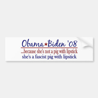 Obama Lipstick on a Pig Bumper Sticker