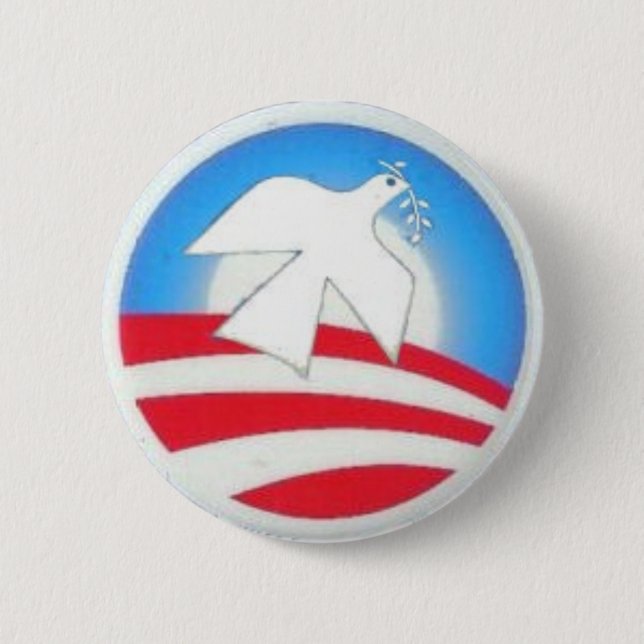 Obama Logo Peace Dove Button (Front)