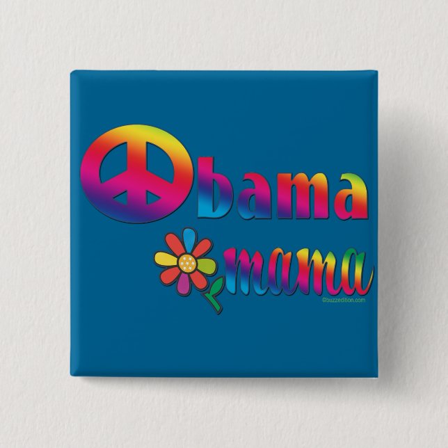 Obama Mama 15 Cm Square Badge (Front)