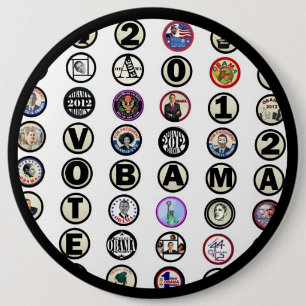 Obama multi-pin 6 cm round badge