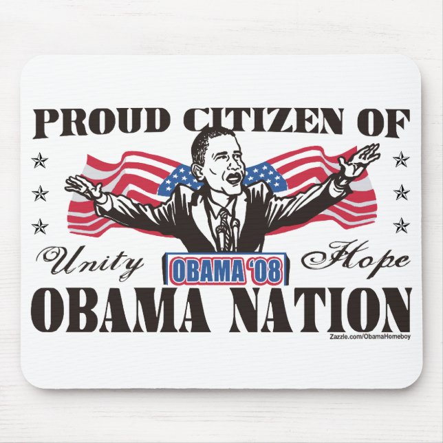Obama Nation Cartoon Mousepad  (Front)