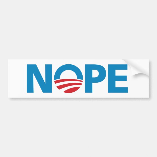 Obama, "NOPE" Bumper Sticker (Front)