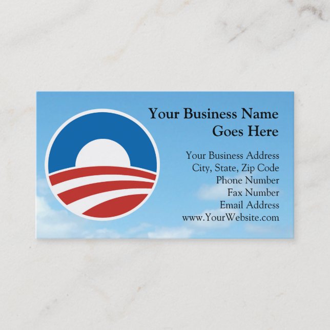 Obama-O Logo with Blue Business Card (Front)