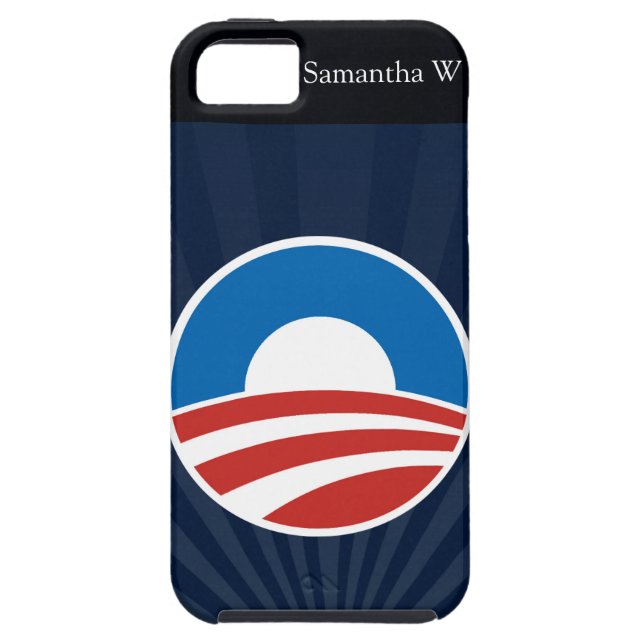 Obama-O Logo with Blue Case-Mate iPhone Case (Back)