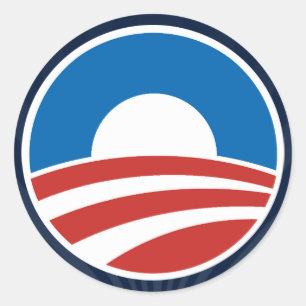 Obama-O Logo with Blue Classic Round Sticker