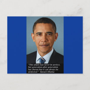 Obama on perfection of the Union Postcard