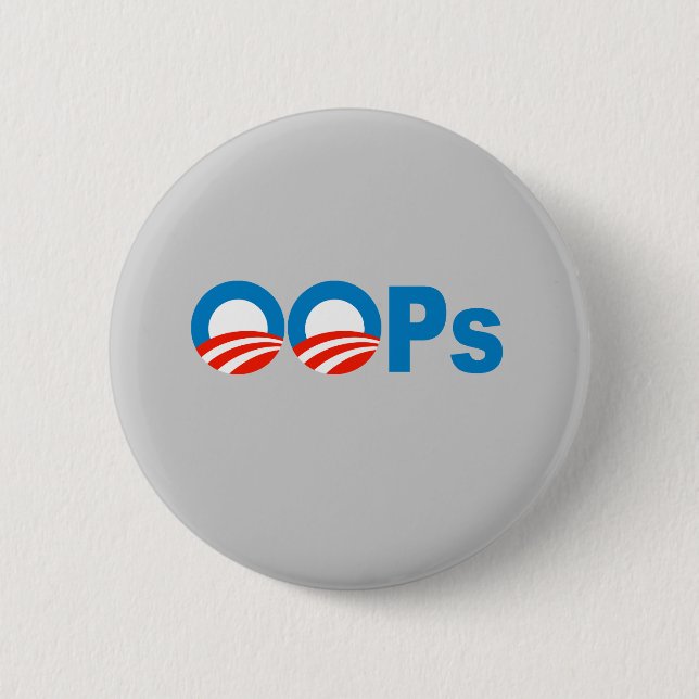 Obama oops 6 cm round badge (Front)