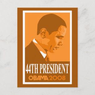 Obama Orange 44th President Postcard