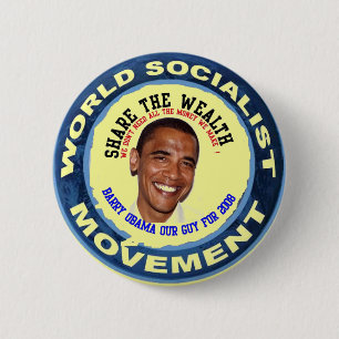 obama our guy, socialist 6 cm round badge