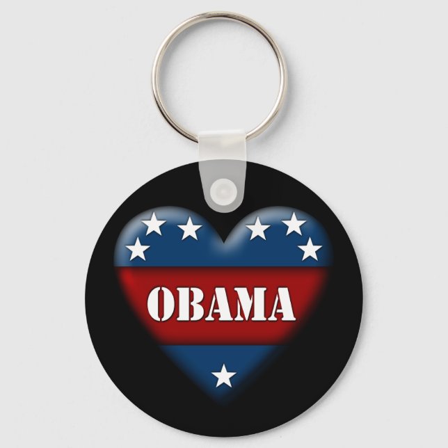 obama patriotic heart key ring (Front)
