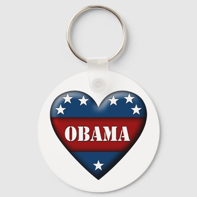 obama patriotic heart key ring (Front)