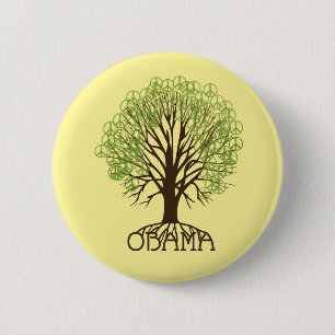Obama Peace Tree Button