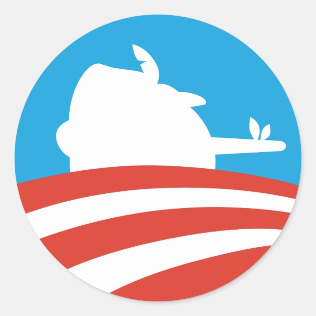 Obama Pinocchio Logo Classic Round Sticker (Front)