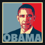 OBAMA POP ART POSTER<br><div class="desc">Portrait of Barack Obama as President Elect with a pop style poster effect with his name in bold text under his portrait.  Barack Hussein Obama II is an American politician who served as the 44th president of the United States from 2009 to 2017.</div>