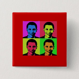Obama Portrait 15 Cm Square Badge