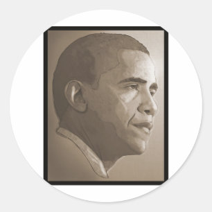 Obama Portrait Classic Round Sticker
