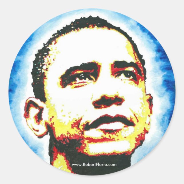 OBAMA Portrait Sticker BY ROBERT FLORIO Logo (Front)