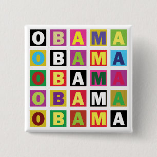 Obama Rainbow 15 Cm Square Badge