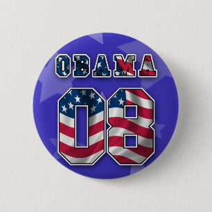 OBAMA RED WHITE AND BLUE BUTTON