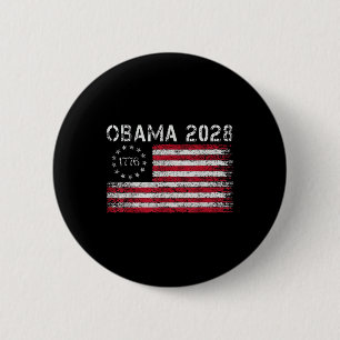 Obama Retro Us Vintage Flag Patriotic 2028 Politic 6 Cm Round Badge
