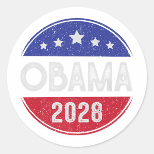 Obama Retro Vintage Flag Patriotic 2028 Political Classic Round Sticker