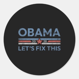 Obama Retro Vintage Patriotic 2028 Political Prote Classic Round Sticker