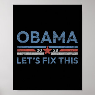 Obama Retro Vintage Patriotic 2028 Political Prote Poster