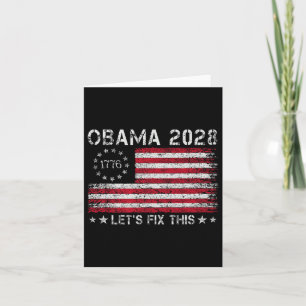 Obama Retro Vintage Us Flag Patriotic 2028 Politic Card