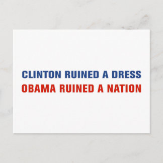 Obama Ruined A Nation Postcard