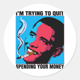 Obama Says: I'm Trying To Quit Classic Round Sticker