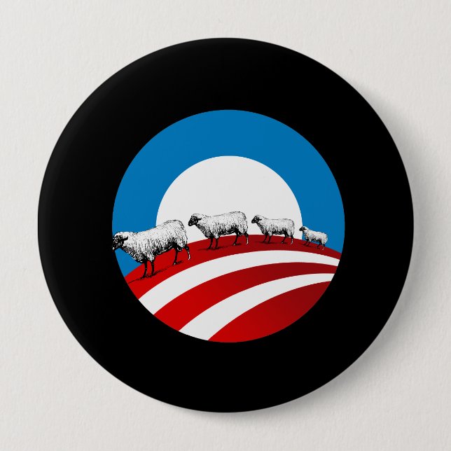 Obama Sheep 10 Cm Round Badge (Front)
