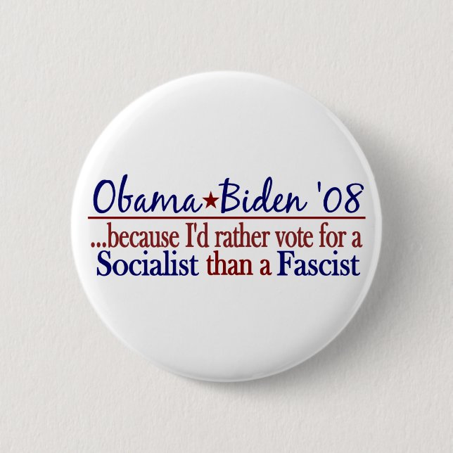 Obama Socialist 6 Cm Round Badge (Front)