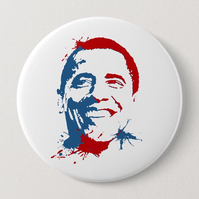 Obama splat 10 cm round badge (Front)