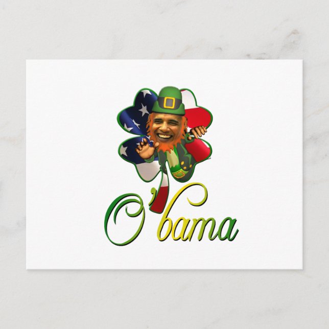 Obama St. Patrick's Day Spirit Postcard (Front)