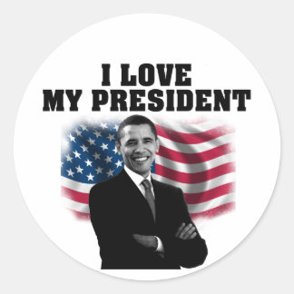 OBAMA STIKER CLASSIC ROUND STICKER