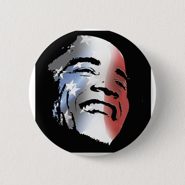 Obama StStripe 3black 6 Cm Round Badge (Front)