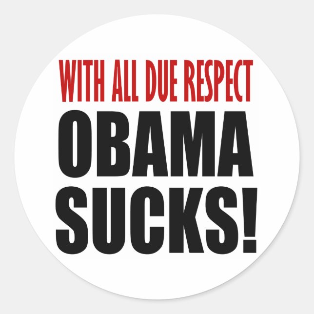 Obama Sucks Classic Round Sticker (Front)