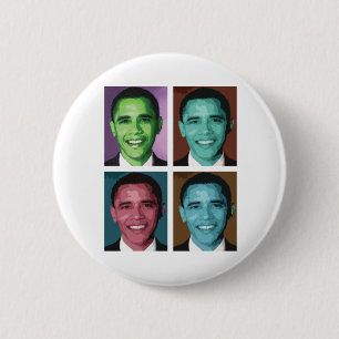 Obama Technicolor Button