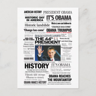 Obama: The 44th President Headline Collage Postcard