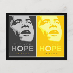 Obama - The New Hope Black & Gold Postcard