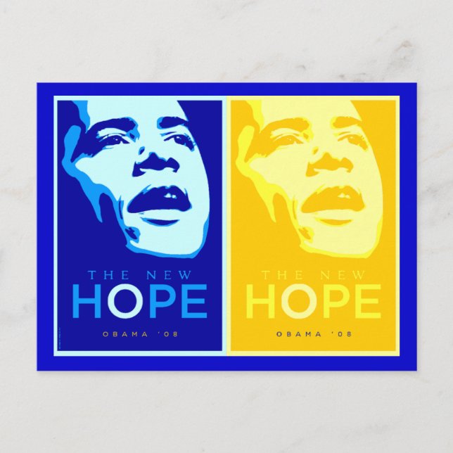 Obama - The New Hope Blue & Gold Postcard (Front)